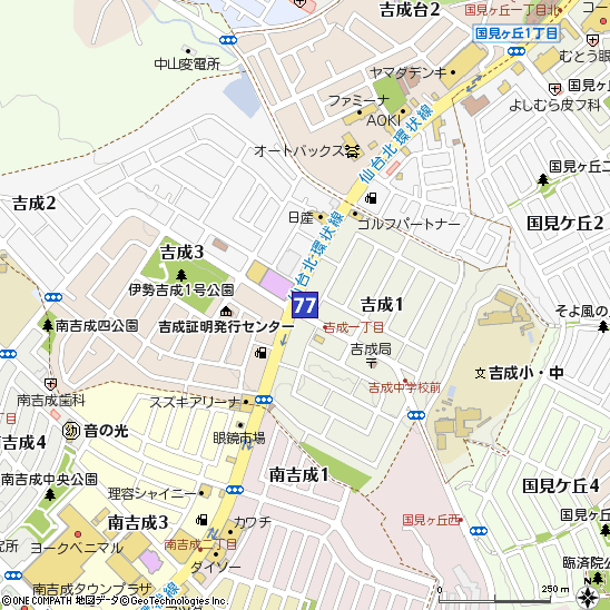 吉成支店付近の地図